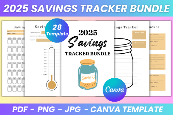 2025 Savings Tracker Bundle Canva Kdp: A Practical Tool for Financial Planning and Organization