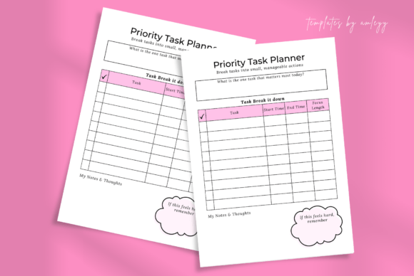 ADHD Priority Task Planner Canva Template