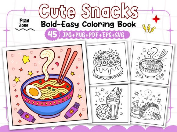 Bold and Easy Cute Snacks Coloring Pages: A Strategic Tool for Creative Engagement