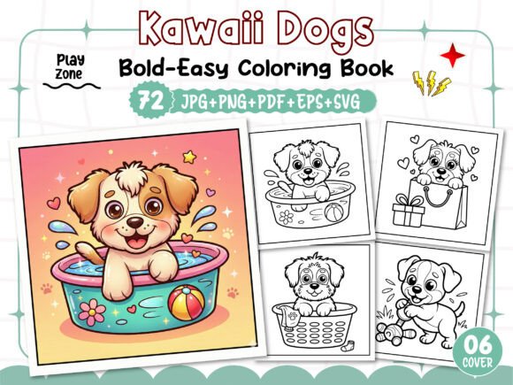 Bold and Easy Kawaii Dogs Coloring Pages: A Creative Journey for All Ages