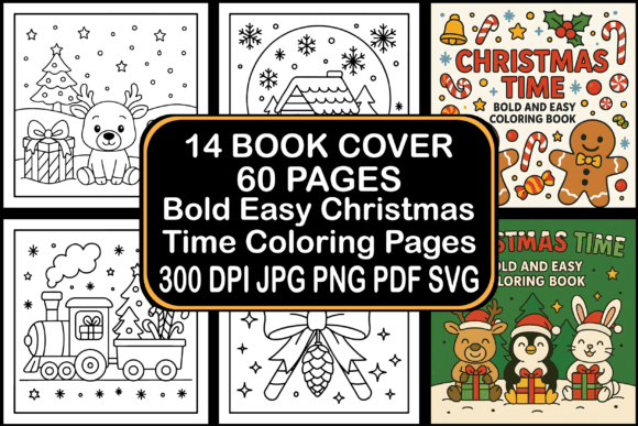 Bold Easy Christmas Time Coloring Pages