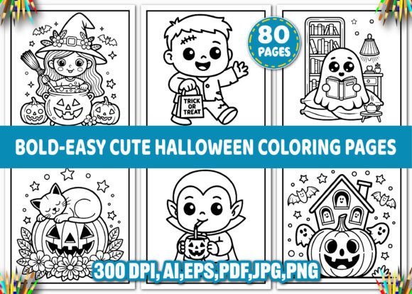 Bold-Easy Cute Halloween Coloring Pages: A Stress-Free Creative Tool for Productivity and Relaxation