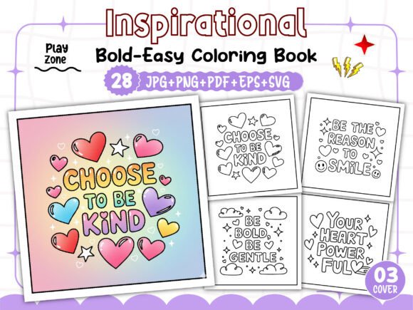 Bold Easy Inspirational Coloring Pages