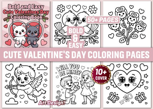 Bold-Easy Valentine's Day Coloring Pages: A Simple and Creative Option for All Ages