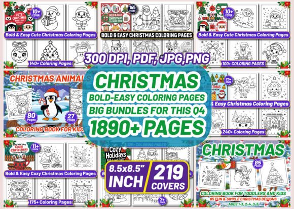 Christmas Coloring Book Bundle Bold-Easy: A Creative Holiday Experience