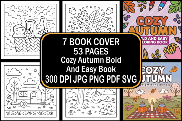 Cozy Autumn Bold and Easy Coloring Books: A Creative Escape for Adults