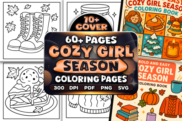 Cozy Girl Season Coloring Pages Bundle for Creative and Productive Workflows