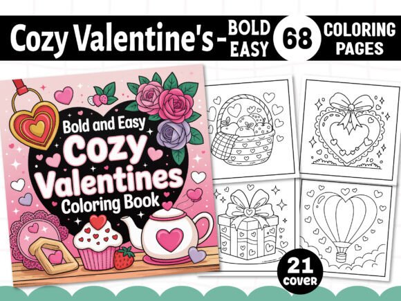 Cute Easy Cozy Valentine's Coloring Book: A Versatile Option for Creative Adults