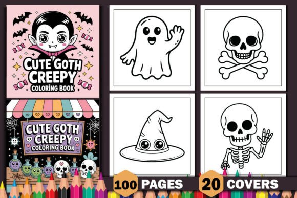 Cute Goth Creepy Coloring Book