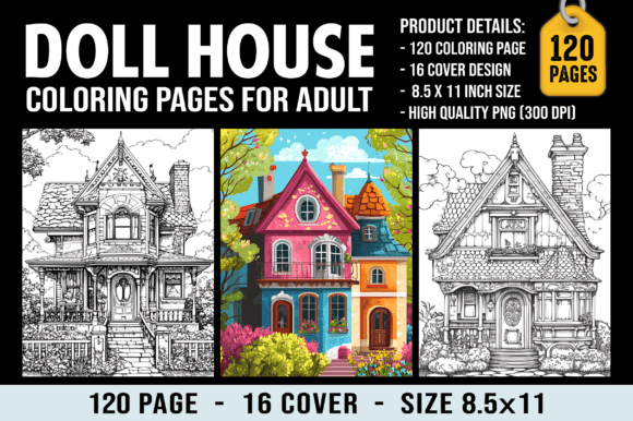 Doll House Coloring Pages for Adults V1: A Creative Escape for the Modern Mind