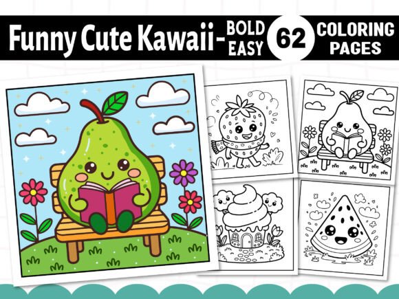 Funny Cute Kawaii Fruits Coloring Pages: A Creative Escape for All Ages