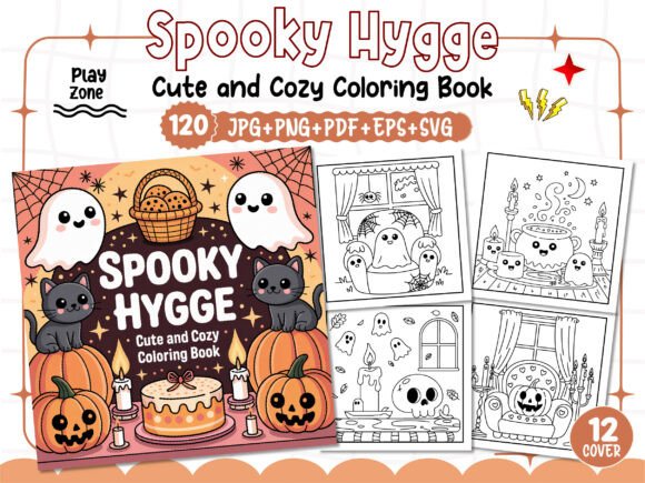Spooky Hygge Cute Cozy Coloring Pages: A Unique Way to Create Your Own Cozy Interior