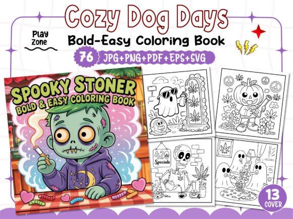 Spooky Stoner Coloring Pages for Adults