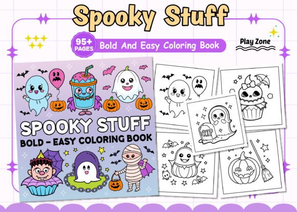 Spooky Stuff Bold Easy Coloring Book