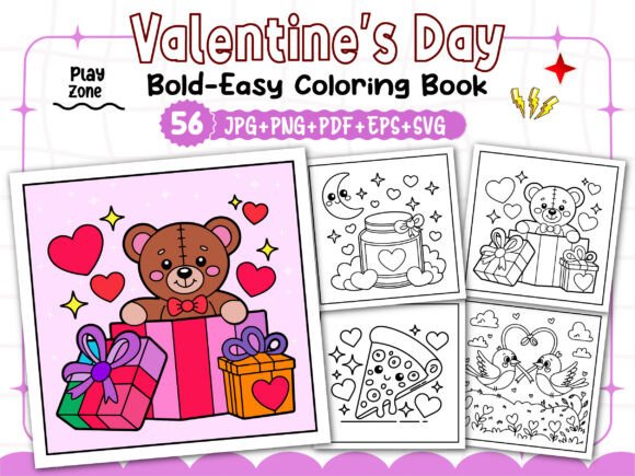 Valentine’s Day Coloring Pages Bold Easy: A Creative Solution for Your KDP Interior